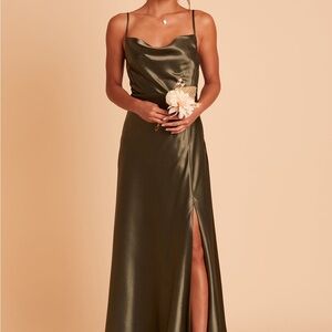 Birdy Grey Olive Green Satin Dress